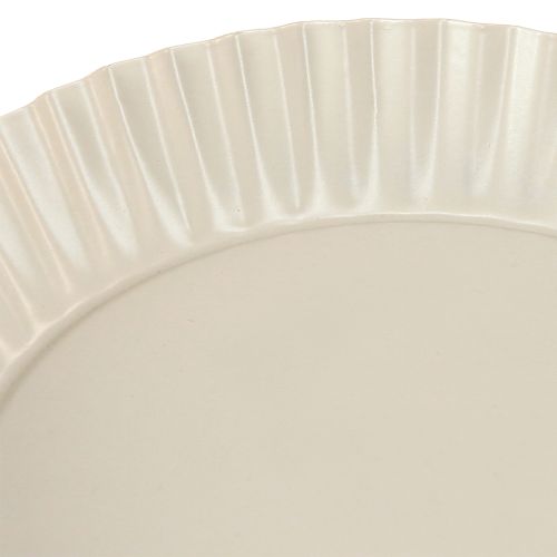 Artikel Metalen plaat grijs decoratief bord met onderplaat metaal Ø14cm 2 stuks
