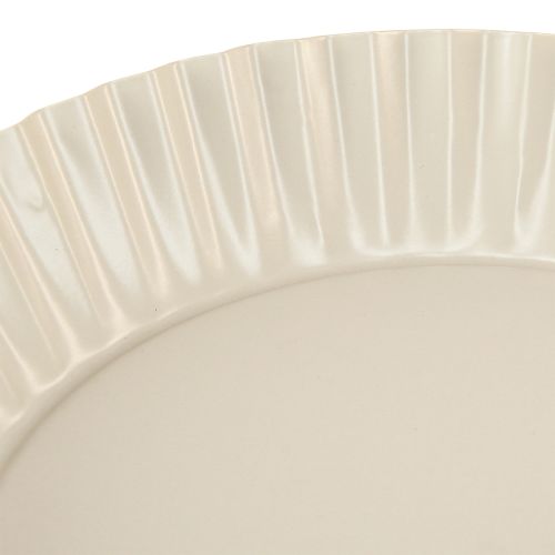 Artikel Metalen bord grijs retro decoratief bord met voet metaal Ø24cm 2 stuks
