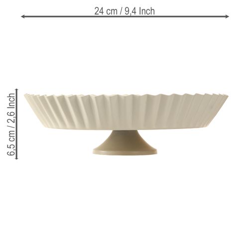 Artikel Metalen bord grijs retro decoratief bord met voet metaal Ø24cm 2 stuks