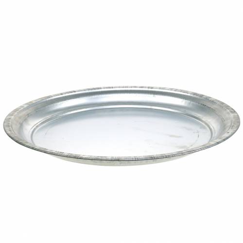 Artikel Decoratief bord metaal zilver glanzend Ø36cm H3cm