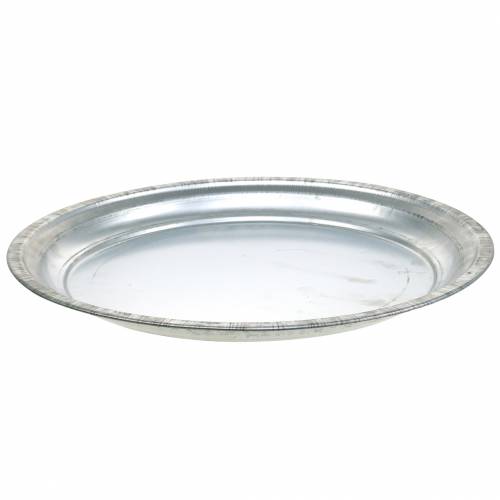 Floristik24 Sierbord metaal zilver glanzend Ø36cm H3cm