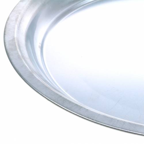 Artikel Metalen bord basic zilver glanzend Ø36cm H2.5cm