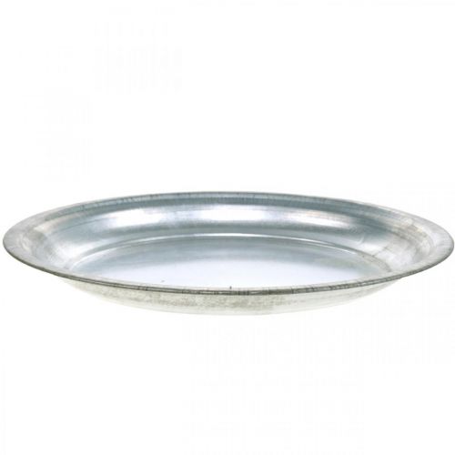 Floristik24 Sierbord, schikbodem, metalen bord zilver, tafeldecoratie Ø26cm
