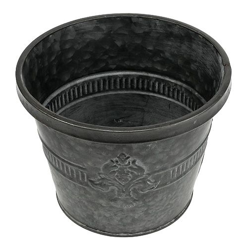Floristik24 Metalen pot zink met patroon Ø18.5cm H14.5cm