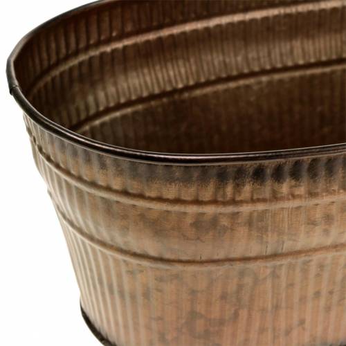 Floristik24 Plantenschaal ovaal oranje, bruin, groen 26×13.5cm H11cm set van 3