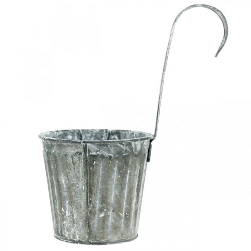 Floristik24 Sierpot om op te hangen, metalen vat, balkondecoratie, bloempot antiek look Ø13cm