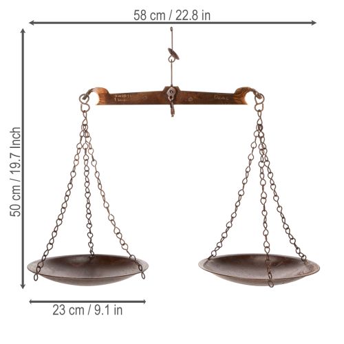 Artikel Decoratieve weegschaal in een nostalgisch design voor de keuken en woonkamer, vintage uitstraling, 58 cm