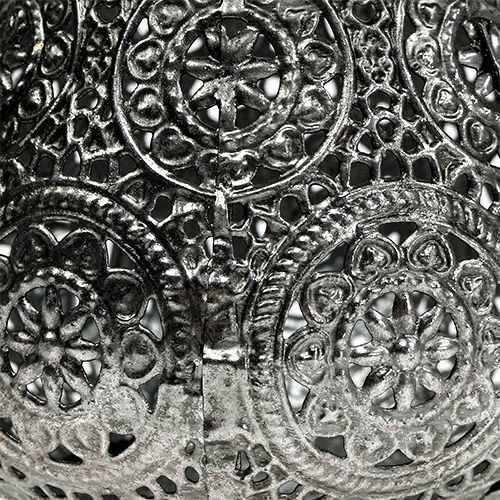 Floristik24 Metalen lantaarn zilver oosters Ø10cm H7.5cm 1st