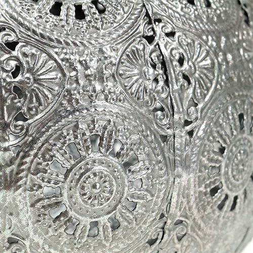 Floristik24 Metalen lantaarn zilver oosters Ø17.5cm H12cm