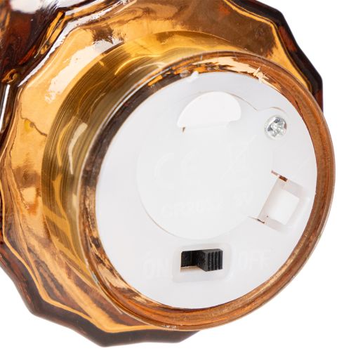 Glazen kerstboomdecoratie met LED-verlichting voor binnen, werkt op batterijen, 13 cm, 2 stuks | Floristik24.nl