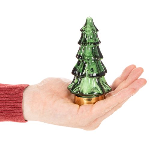 Glazen kerstboom met ledverlichting, tafeldecoratie, kerst, 13 cm, 2 stuks | Floristik24.nl