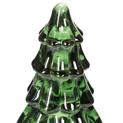Glazen kerstboom met ledverlichting, tafeldecoratie, kerst, 13 cm, 2 stuks | Floristik24.nl