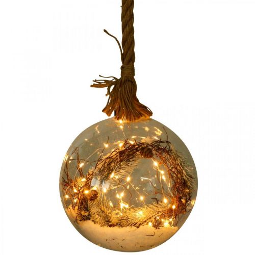 Floristik24 LED bal sneeuwspar binnen Ø20cm 40L warm wit timer