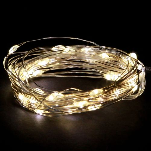 Micro LED-lichtsnoer 20 warmwitte timer voor batterijen 6 stuks