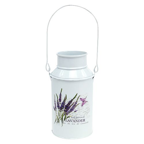 Melkkan wit met lavendel motief Ø6.8cm H18.5cm