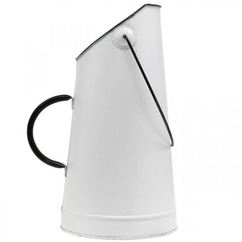 Artikel Deco metalen kan, melkkan wit, zwart H30cm