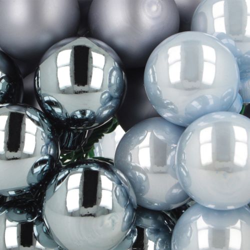 Artikel Mini kerstballen glas spiegel bessen blauw tinten 25mm 140 stuks