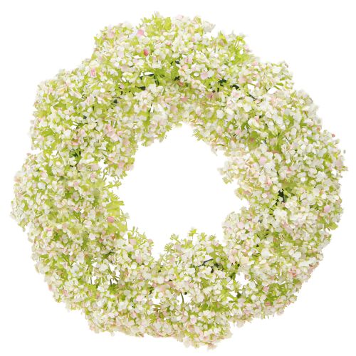 Artikel Kunstbloemenkrans kleine wit roze groene krans Ø25cm