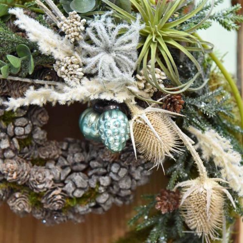 Floristik24 Mini kerstbal mix, diamant / bol / kegel, glazen bollen antiek look Ø3–3,5cm H4,5–5,5cm 9st