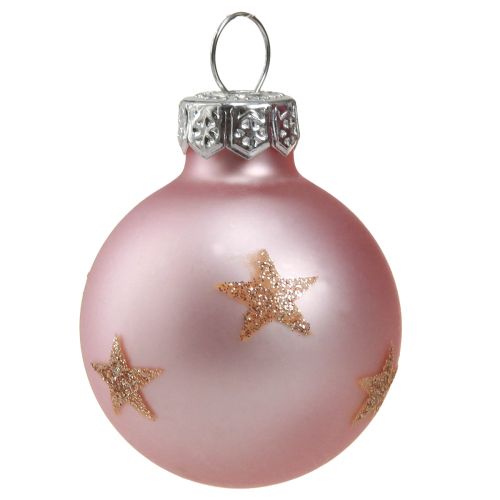 Floristik24 Mini kerstboomballen glas roze bes goud Ø3cm 9 st