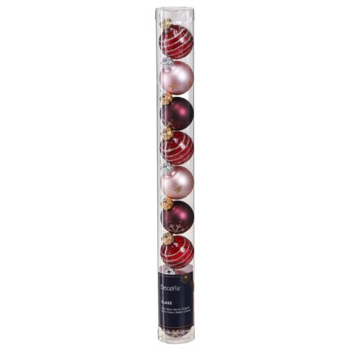 Floristik24 Mini kerstboomballen glas roze bes goud Ø3cm 9 st