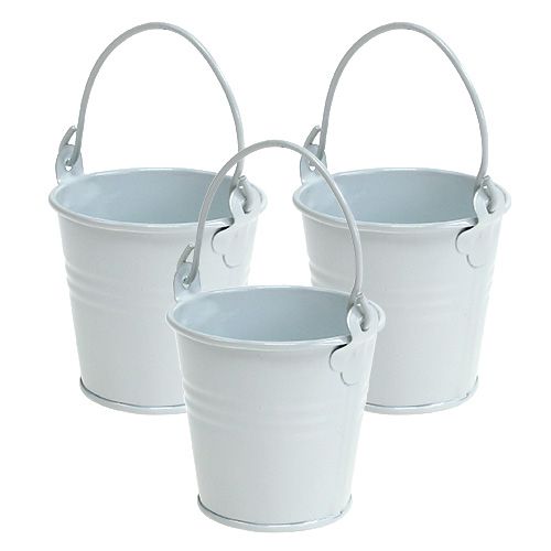Floristik24 Mini emmer wit Ø6cm H6cm 12p