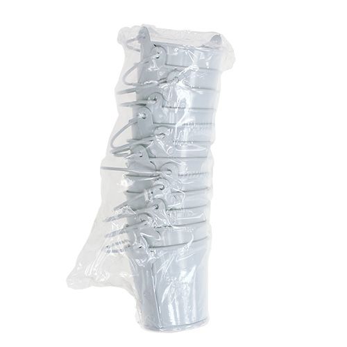 Floristik24 Mini emmer wit Ø6cm H6cm 12p
