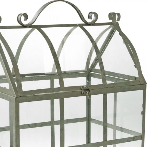 Floristik24 Mini Broeikas Klein Decoratief Glazen Huis Metaal Glas H51cm