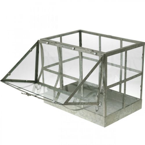 Floristik24 Mini Broeikas Klein Decoratief Glazen Huis Metaal Glas H51cm