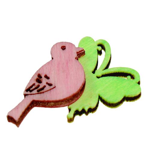 Floristik24 Mini houten kattenbakdecoratie 2cm pastel assorti 144 st