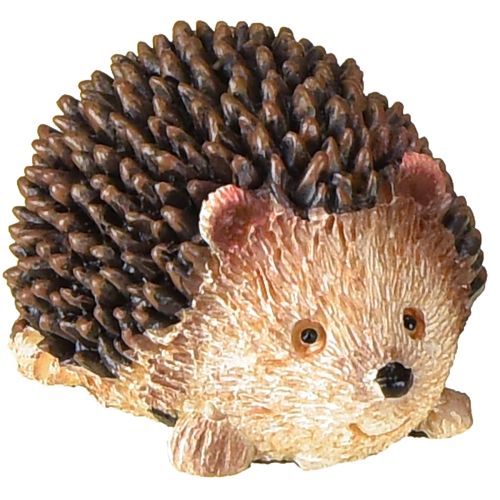 Mini egel decoratieve figuren herfst handgeschilderd 4×2,5×2cm 6 stuks