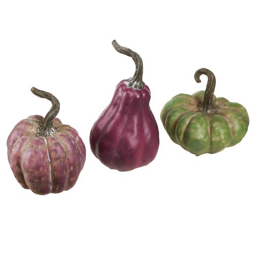 Artikel Mini Pompoen Decoratie Groene Bes Herfstdecoratie Assorti 7,5/9/11cm 3 st