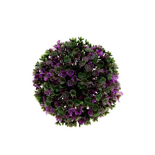 Artikel Mini sierbol paars met kunstbloemen Ø10cm 1 stuk