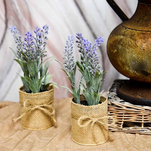 Floristik24 Mini lavendel in een pot kunstplanten Kunst lavendel decoratie