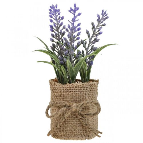 Floristik24 Kunst lavendel Kunst lavendel plant in een jute zak H15cm