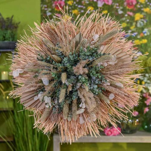 Artikel Mini palmspeer, droge bloemen, adventsdecoratie, herdenkingsdagen naturel L33–34cm B7–9cm 4st