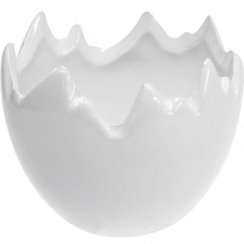 Floristik24 Mini bloempot eierschaal wit Ø8cm H7cm 4st