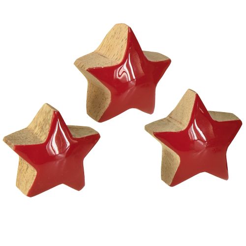 Ministerren Rode Mango Houten Scatter Decoratie Houten Sterren Ø3cm 9 stuks