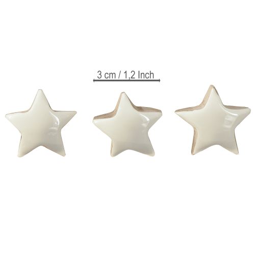 Artikel Ministerren Witte Mango Houten Sterren Decoratie Ø3cm 9 stuks