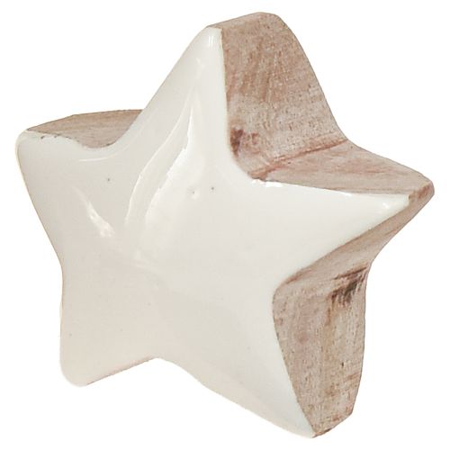 Artikel Ministerren Witte Mango Houten Sterren Decoratie Ø3cm 9 stuks