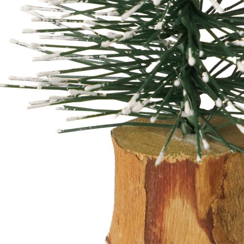 Artikel Mini dennenboompjes besneeuwd winterbos Ø5cm H8cm 12 stuks