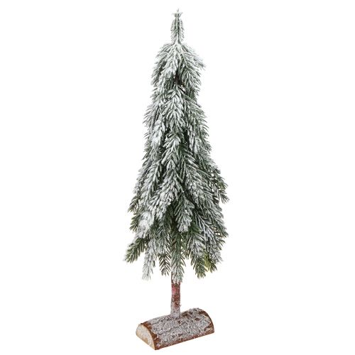 Minikerstboom besneeuwd groen wit met voet H60cm
