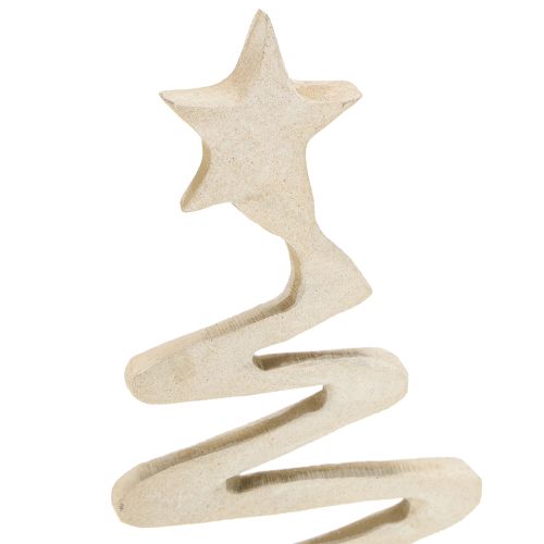 Artikel Mini kerstboom metalen decoratie klei optiek beige H30cm