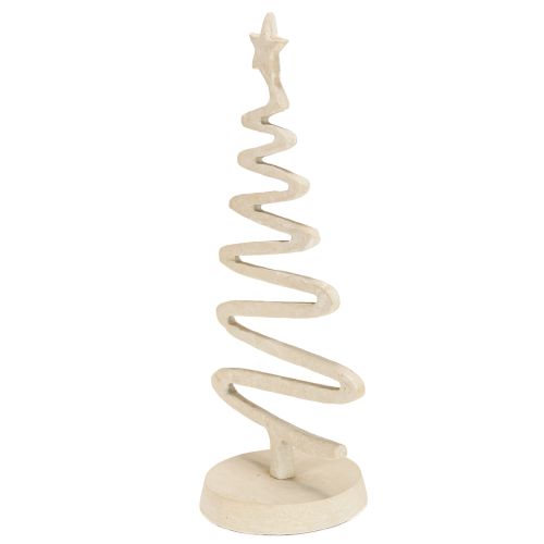 Artikel Mini kerstboom metalen decoratie klei optiek beige H30cm