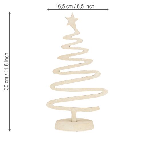 Artikel Mini kerstboom metalen decoratie klei optiek beige H30cm