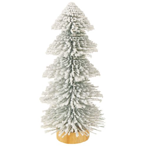 Floristik24 Mini kerstboom verlicht met LED-spar en sneeuw 28cm