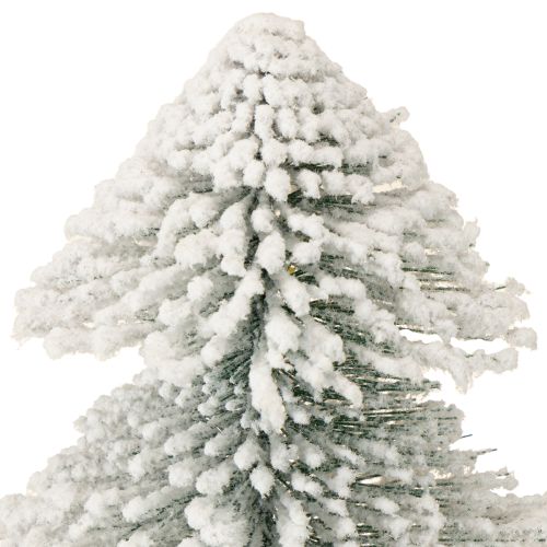 Floristik24 Mini kerstboom verlicht met LED-spar en sneeuw 28cm