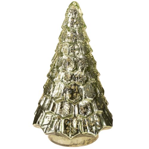 Artikel Mini kerstboom met LED verlichting groen goud 28cm