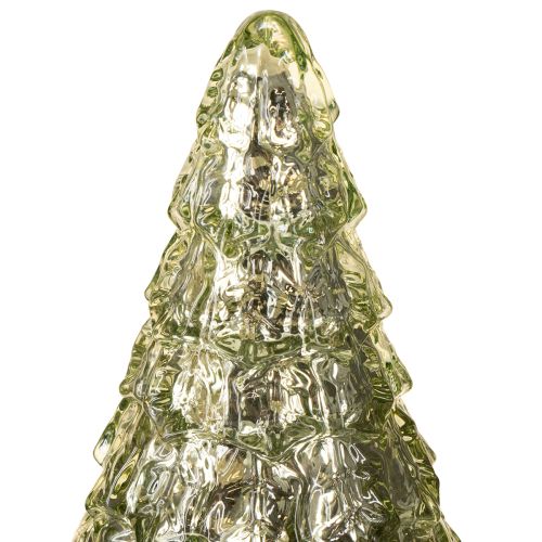 Artikel Mini kerstboom met LED verlichting groen goud 28cm