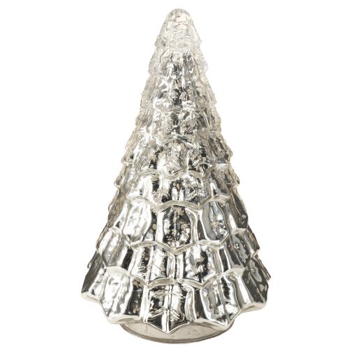 Floristik24 Mini kerstboom met LED verlichting zilver goud 28cm